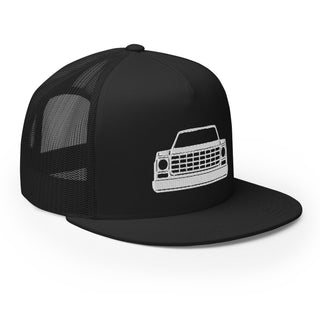 Chevy Squarebody Truck Embroidered Flat Bill Meshback Trucker Cap