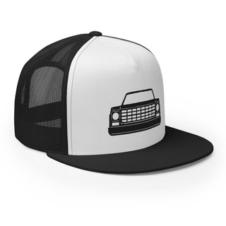 Chevy Squarebody Truck Embroidered Flat Bill Meshback Trucker Cap