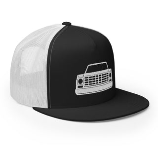 Chevy Squarebody Truck Embroidered Flat Bill Meshback Trucker Cap