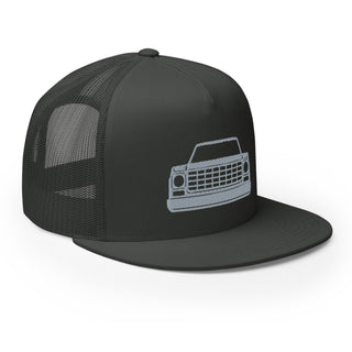 Chevy Squarebody Truck Embroidered Flat Bill Meshback Trucker Cap