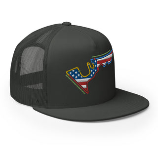 Circuit of the Americas (COTA) Circuit Sectors with DRS Zones and US Flag F1 Embroidered Flat Bill Trucker Cap