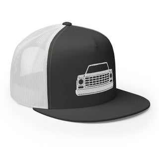Chevy Squarebody Truck Embroidered Flat Bill Meshback Trucker Cap