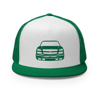 Chevy Silverado Embroidered Flat Bill Meshback Trucker Cap