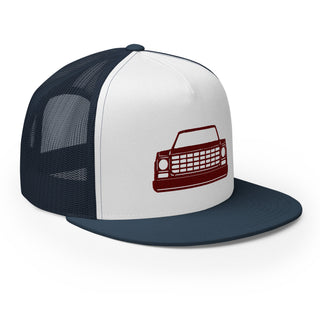 Chevy Squarebody Truck Embroidered Flat Bill Meshback Trucker Cap