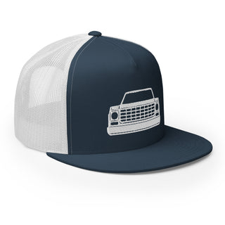 Chevy Squarebody Truck Embroidered Flat Bill Meshback Trucker Cap