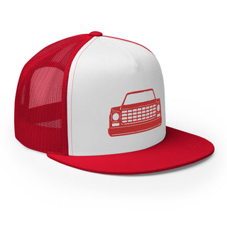 Chevy Squarebody Truck Embroidered Flat Bill Meshback Trucker Cap