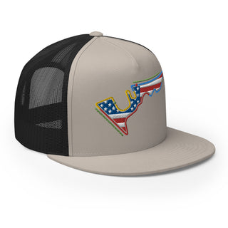Circuit of the Americas (COTA) Circuit Sectors with DRS Zones and US Flag F1 Embroidered Flat Bill Trucker Cap