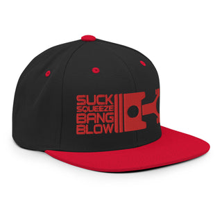 Suck Squeeze Bang Blow Embroidered Snapback Flat Bill Hat
