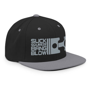 Suck Squeeze Bang Blow Embroidered Snapback Flat Bill Hat