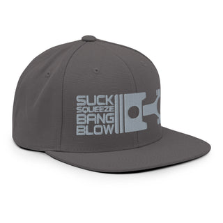 Suck Squeeze Bang Blow Embroidered Snapback Flat Bill Hat