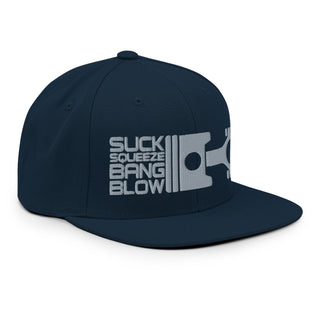 Suck Squeeze Bang Blow Embroidered Snapback Flat Bill Hat