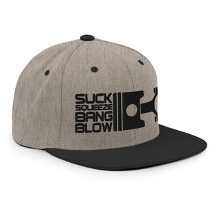 Suck Squeeze Bang Blow Embroidered Snapback Flat Bill Hat