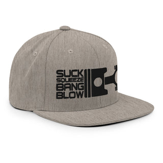 Suck Squeeze Bang Blow Embroidered Snapback Flat Bill Hat
