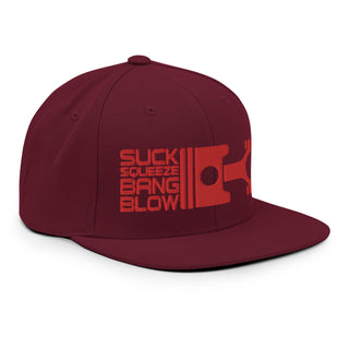 Suck Squeeze Bang Blow Embroidered Snapback Flat Bill Hat