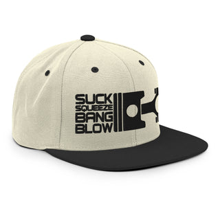 Suck Squeeze Bang Blow Embroidered Snapback Flat Bill Hat