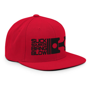 Suck Squeeze Bang Blow Embroidered Snapback Flat Bill Hat
