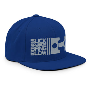 Suck Squeeze Bang Blow Embroidered Snapback Flat Bill Hat