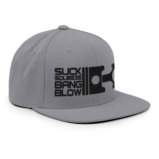Suck Squeeze Bang Blow Embroidered Snapback Flat Bill Hat