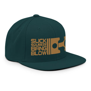 Suck Squeeze Bang Blow Embroidered Snapback Flat Bill Hat