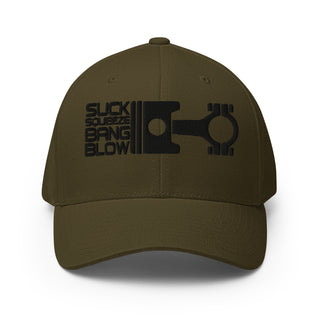 Suck Squeeze Bang Blow Embroidered Flexfit Cap
