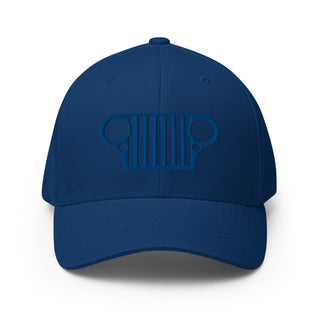 Jeep CJ Grill Hidden Emblem Embroidered Flexfit Cap