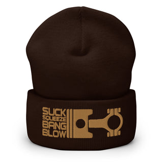 Suck Squeeze Bang Blow Embroidered Cuffed Beanie