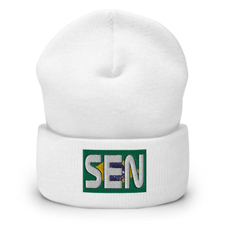 Ayrton Senna Brazil Flag F1 Embroidered Cuffed Beanie