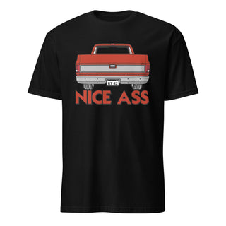 Nice Ass Red Squarebody graphic on a black short-sleeve unisex T-shirt.