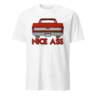 Nice Ass Red Squarebody graphic on a white short-sleeve unisex T-shirt.
