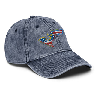 Circuit of the Americas (COTA) Circuit Sectors with DRS Zones and US Flag F1 Embroidered Vintage Denim Cap