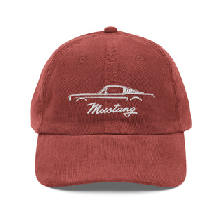 Classic Mustang Embroidered Vintage Corduroy Cap