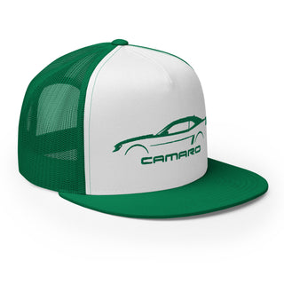 5th Gen Camaro Embroidered Flat Bill Meshback Trucker Cap