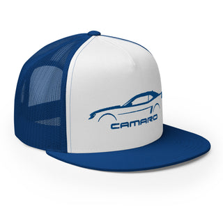 5th Gen Camaro Embroidered Flat Bill Meshback Trucker Cap