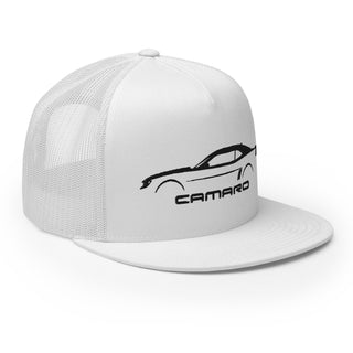 5th Gen Camaro Embroidered Flat Bill Meshback Trucker Cap