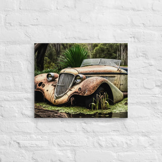 Abandoned Vintage Roadster in the Bayou Thin Canvas