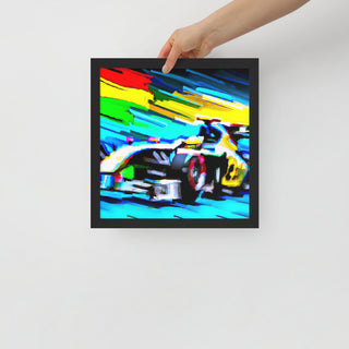 Colorful F1 Car Framed Poster