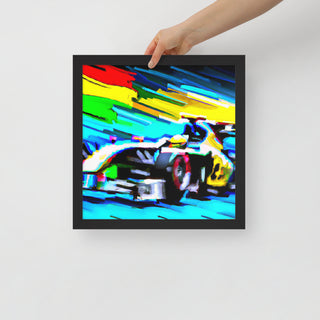 Colorful F1 Car Framed Poster