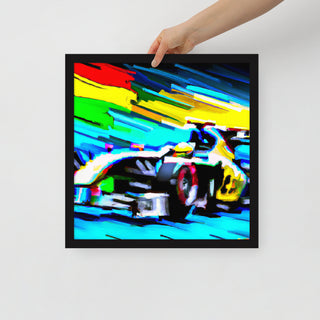 Colorful F1 Car Framed Poster