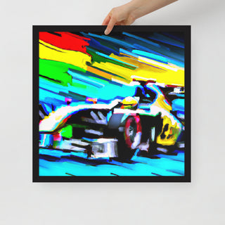 Colorful F1 Car Framed Poster
