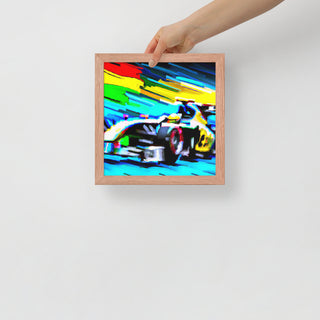 Colorful F1 Car Framed Poster
