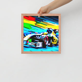 Colorful F1 Car Framed Poster