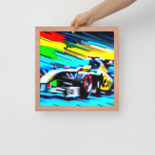 Colorful F1 Car Framed Poster