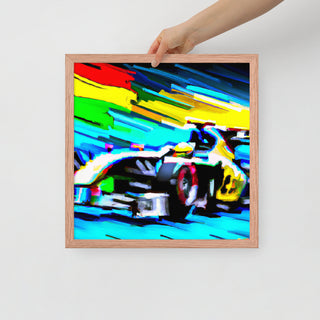 Colorful F1 Car Framed Poster