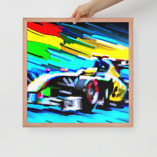Colorful F1 Car Framed Poster