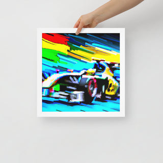 Colorful F1 Car Framed Poster