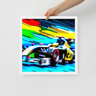 Colorful F1 Car Framed Poster