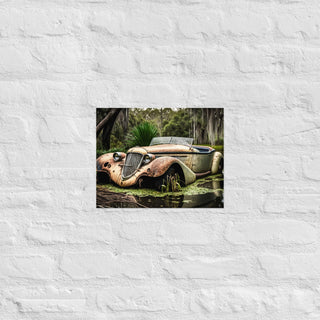 Abandoned Vintage Roadster in the Bayou Poster