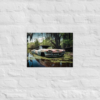 Abandoned Classic Convertible in the Bayou Poster