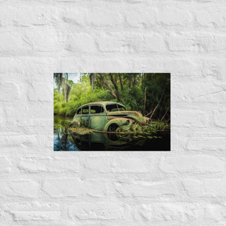 Abandoned Classic Sedan in the Bayou Poster