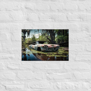 Abandoned Classic Convertible in the Bayou Poster